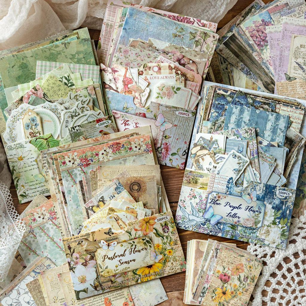 Pastoral Post Office Vintage Non-Adhesive Sticky Notes DIY Bullet Journal Decoration Pack
