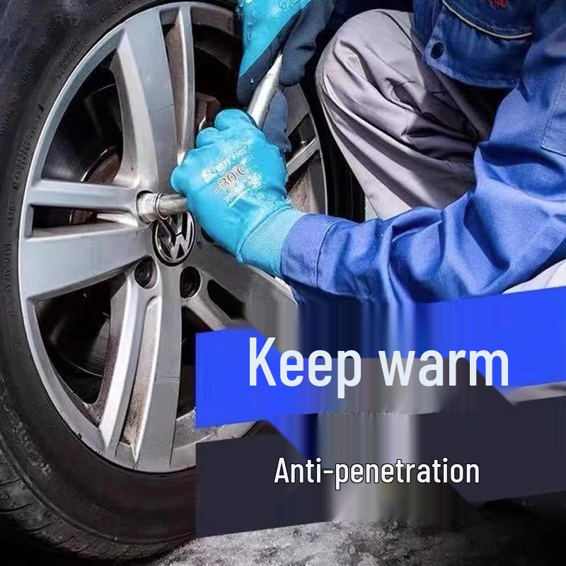 Dengsheng 303 Winter Fleece-Lined Cold-Proof Fishing and Cycling Gloves with Extra-Thick Rubber for Labor Protection.