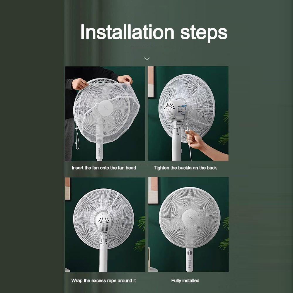 Breathable Fan Safety Protective Mesh Cartoon Mesh Fan Cover Cute Electric Fan Cover  Summer