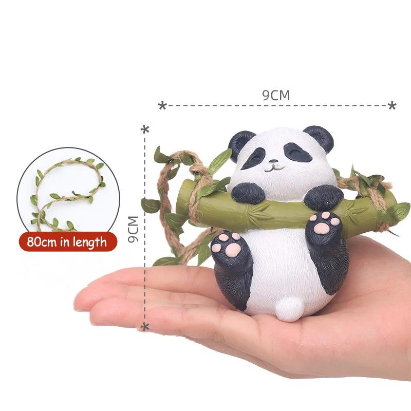Swing Panda Statue, Hanging Animal Ornament, Swinging Kitten Puppy Koala Figurine for Lawn Garden Courtyard Terrace Patio Tree