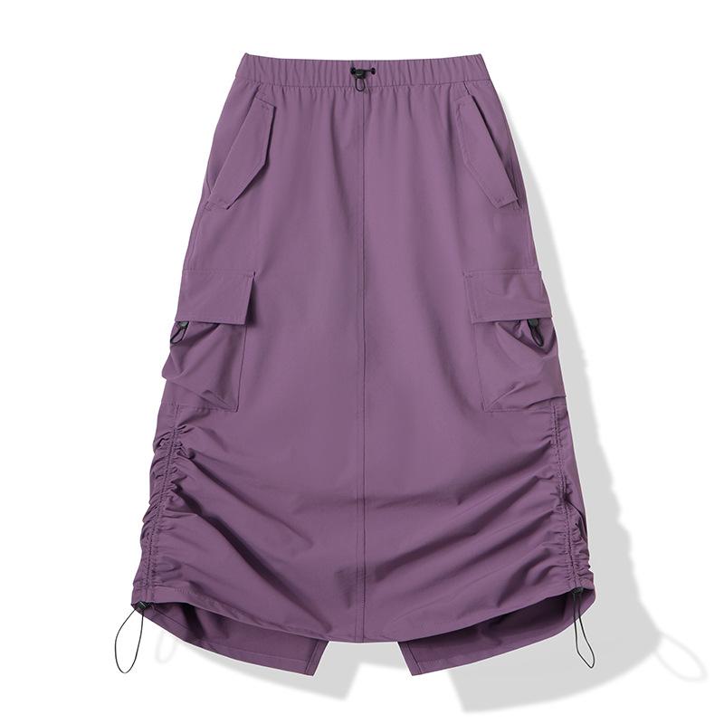 Outdoor Soft Shell Mountaineering Split Long Skirt Women's Sports Long Skirt Outdoor Hiking Breathable Waterproof Wear-resistant Workwear Long Skirt