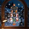 Santa Claus Window Decor Reusable Christmas Clings, Double Sided PVC Static Glass Stickers, Snowman Snowflake Elk Removable Holiday Film Xmas