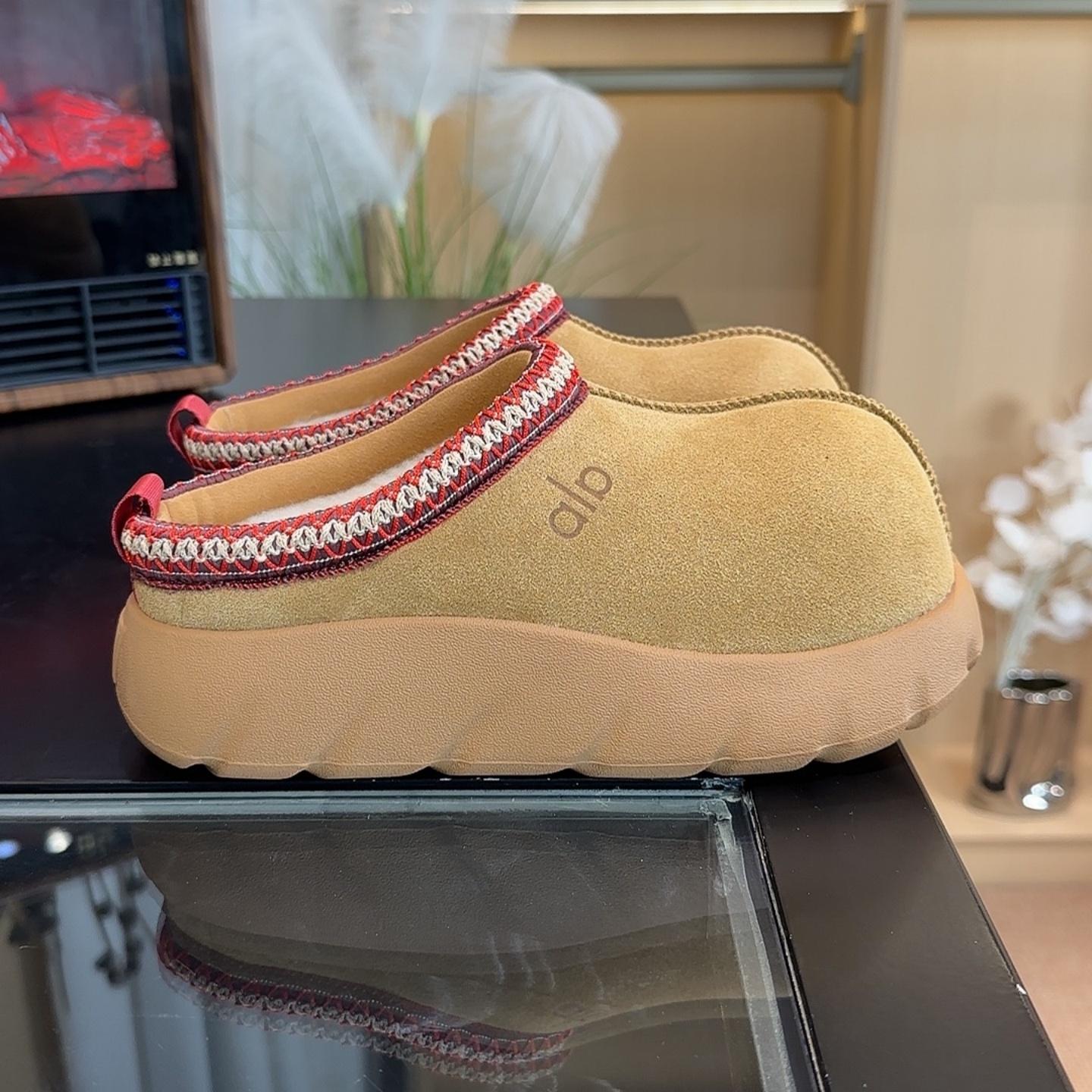 

Big head snow boots slippers half-drag velvet thickened warm and non-slip 2025 winter new lazy one-pedal cotton shoes 35