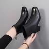 Women's Ankle Boots: Fleece-Lined Genuine Leather, Chunky Heel, High Heel Martin Style for Autumn/Winter 2025.