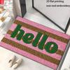 2D Flat-1pc Hello Striped Door Mat , Suitable for bedroom bathroom, entrance door mat.