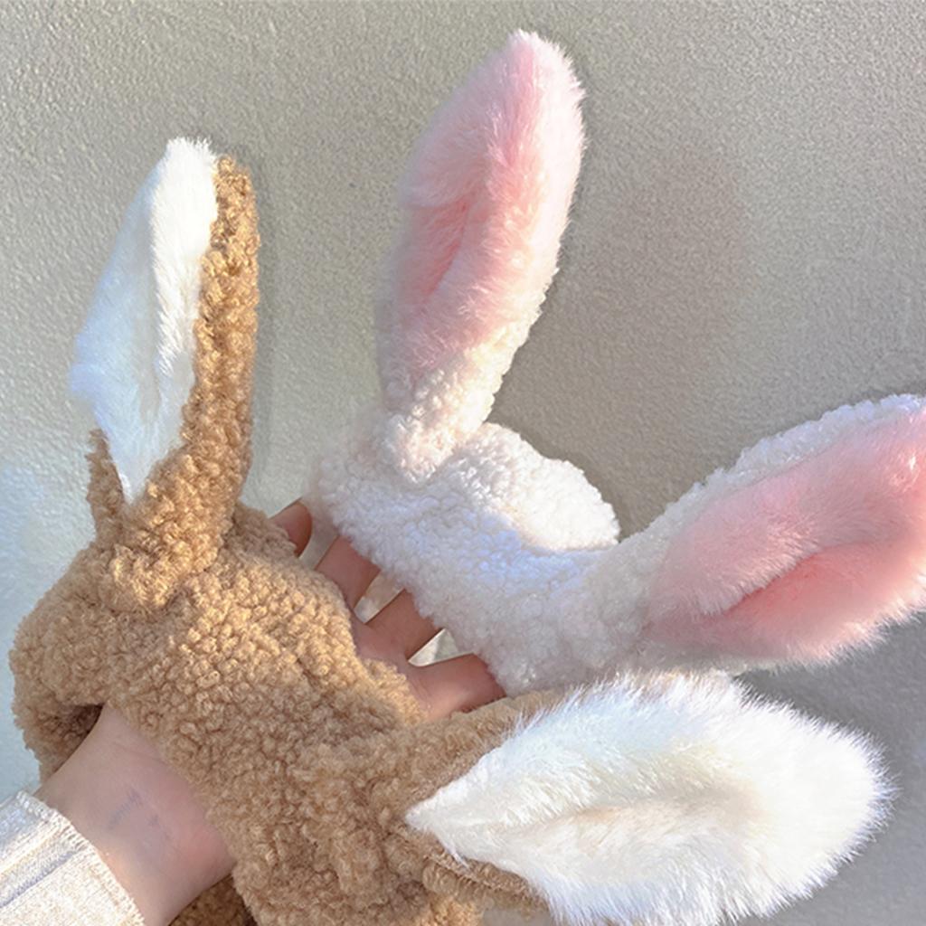 Color Matching Wash Face Hair Holder Soft Cartoon Rabbit Ear Shape Headband