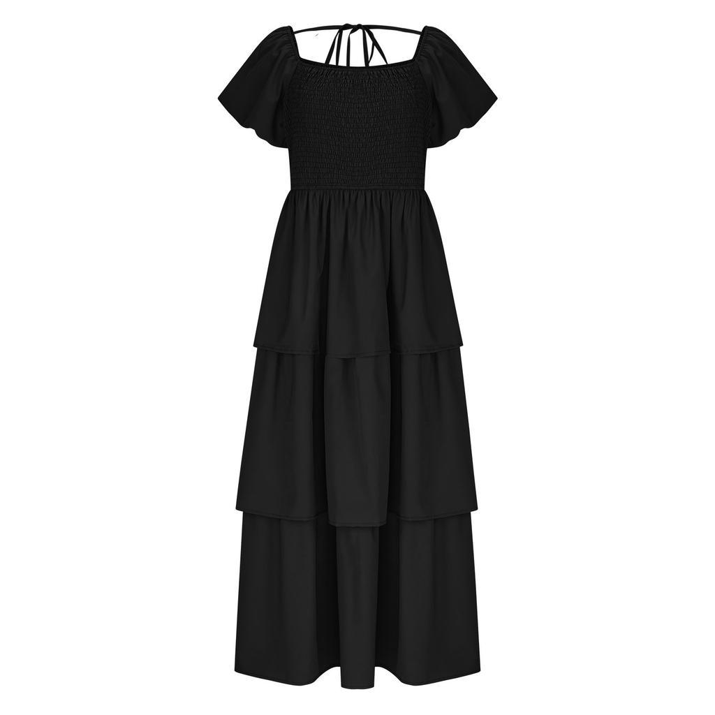 Women's Fashion Color Short Sleeve Dress