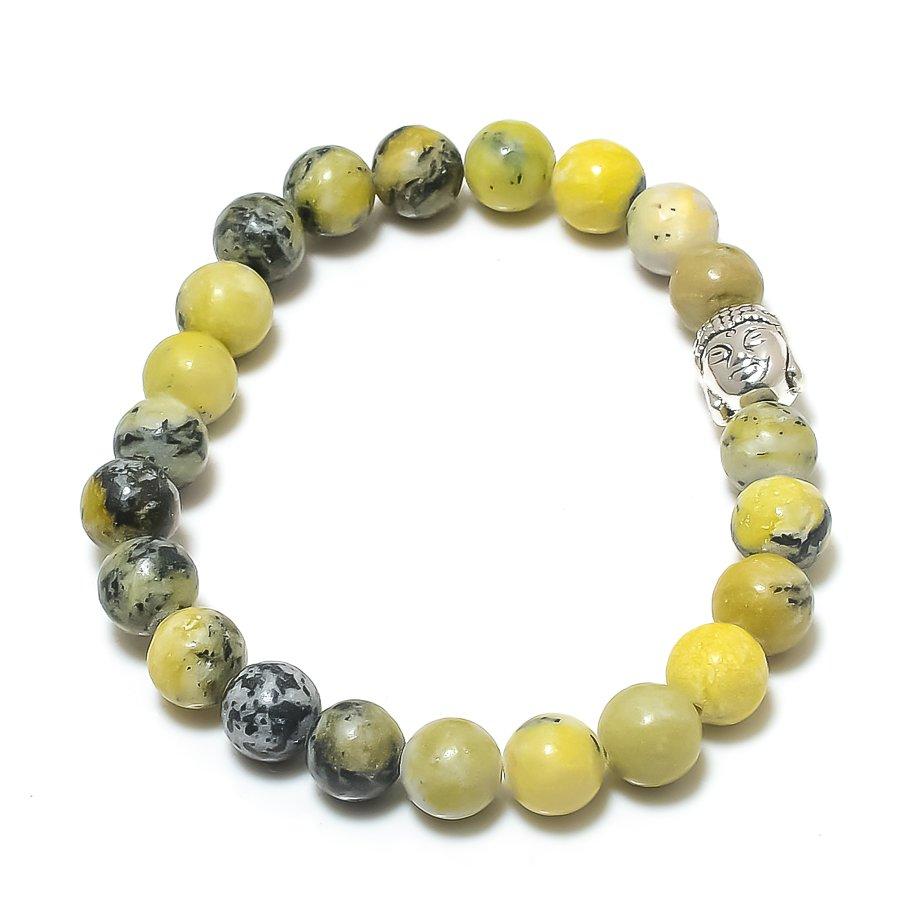 

Регульована манжета ручної роботи з природного зеленого опалового каменю R6g32