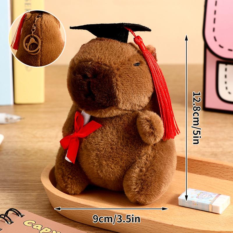 Doctor Capybara Doll Graduate  Kawaii Stuffed Animal Plushie Cute Pendant Creative Cartoon Pillow Graduation Gifts