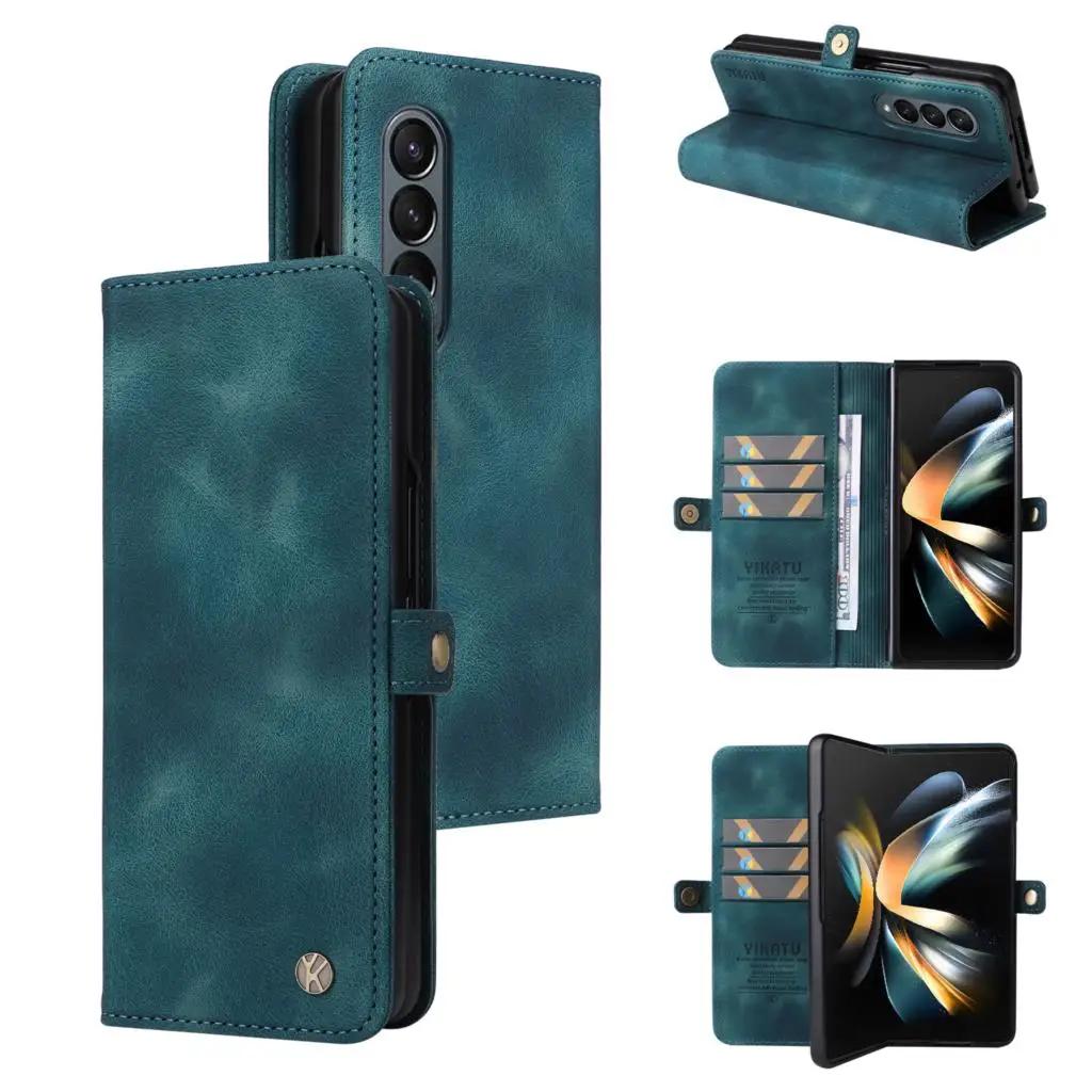 Shockproof Case For Samsung Galaxy Z Fold 6 Z Fold 4 Flip Cover Folding Machine Leather Sheath Protective For Sam Z Fold 3 Cover