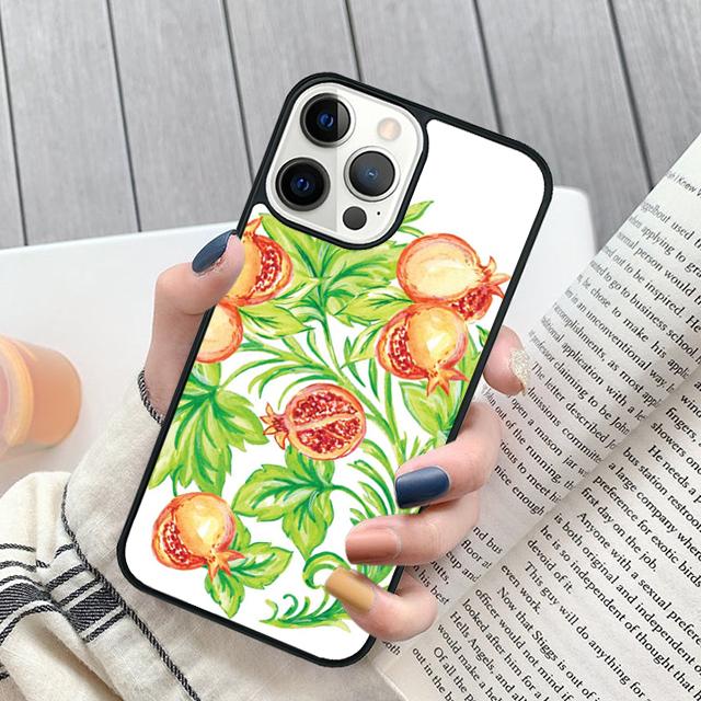 tropical pomegranate pattern Phone Case For iPhone 17 Air 15 16 16e 11 12 13 14 Pro Max Cover For iPhone 17 Air Max Plus Fundas