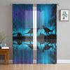 Dinosaur Virgin Forest Sheer Curtains For Living Room Bedroom Tulle Window Drapes For Kitchen Decoration