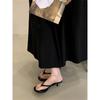 Eilyken Summer Fashion Thin Low Heels Slippers Women Round Clip Toe Beach Casual Sandals Flip Flops Shoes