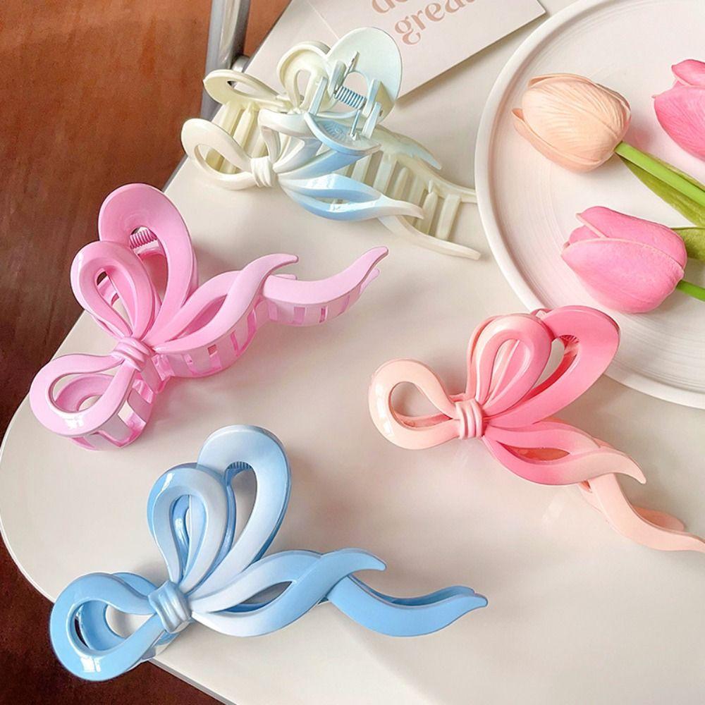 

Gradient Color Hollow Butterfly Hair Claw Butterfly Shape Large Shark Clip Summer Style B