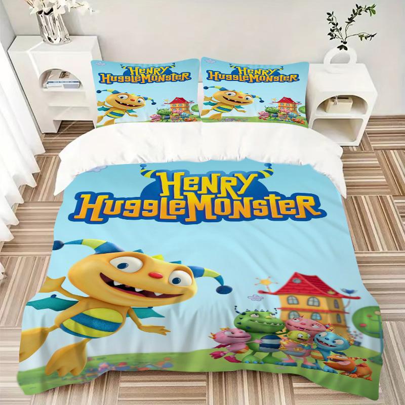 Adventure Henry Hugglemonster Print 3Pcs Bedding Setduvet Cover With 2 Bedropillowcase Home Birthday Gift