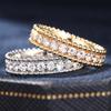 Huitan  Color/Gold Color Lady Rings Inlaid Sparkling Shiny CZ for Wedding Party Daily Versatile Trendy Accessories Jewelry