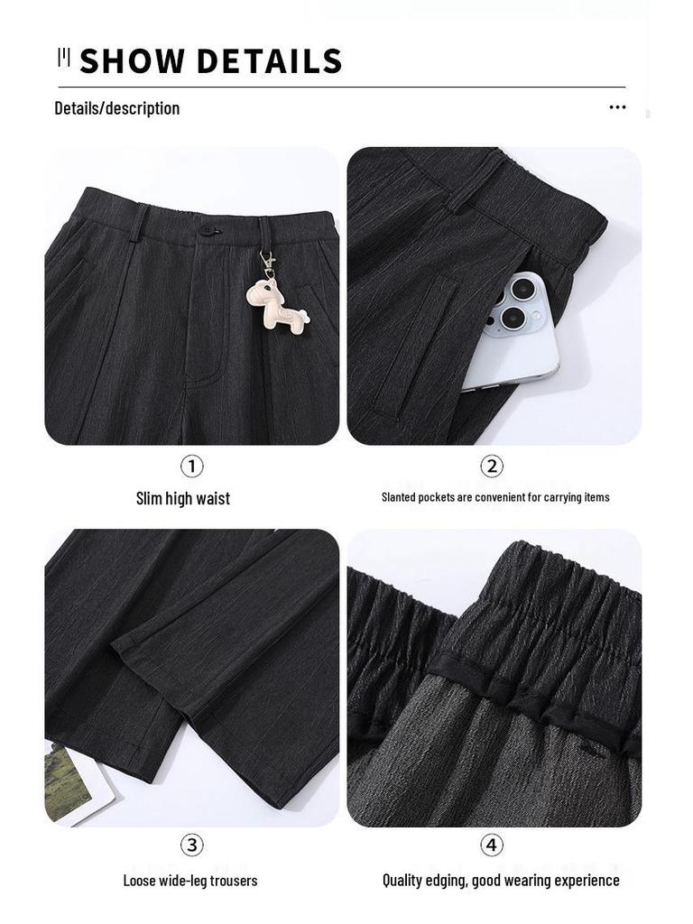 Women's High-Waisted Slimming Cropped Wide-Leg Trousers for Spring 2026 - Pear Shape Fit