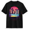 Unisex Womens Miami Beach 80s Retro Logo T Shirt Pure Cotton Tops Novelty Short Sleeve Crewneck Tee Shirt Graphic TShirts