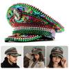 Cappello da Capitano Scintillante Cappello con Paillettes di Cristallo Pesante per Festa di Addio al Nubilato Cappello da Capitano Cappello da Sposa per Attore Attrice