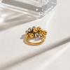 Youthway Unique Statement Gold Plated Stainless Steel Gold& Color Circle Beads Ring Waterproof Anti Allergic Jewelry Gift
