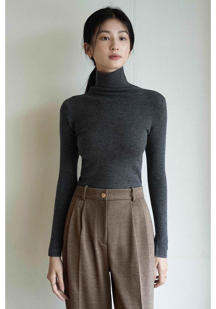 Women's Skin-Friendly Wool Sweater Series: Multi-Color High, Roll, or Half-High Neck Fine Knit 100% Pure Wool