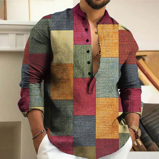 Camisa de hombre clásica con botones elegante primavera otoño Casual diseño Retro camisa versátil accesorios masculinos
