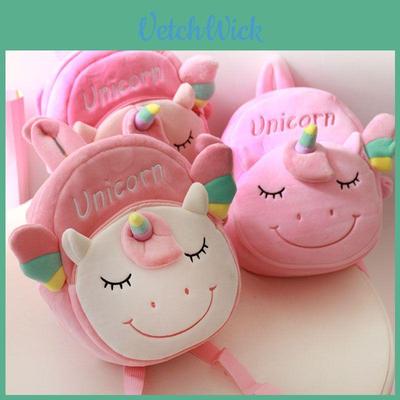 Kawaii Unicorn Plush Backpack For Kids With Soft Mini Coin Purse Pink And White Colors
