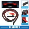 Spoiler Universal para Coche ABSOPRO con Luces LED Rojas 1,2 m/1,2 m Kit de Labio Spoiler para Maletero de Coche Barra Spoiler Tira de Luz Trasera para Coche Patrón de Fibra de Carbono de Goma