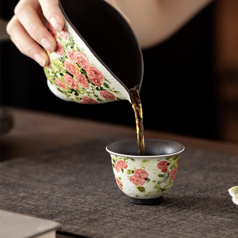 Japoński Retro Ceramiczny Czarka Pojedyncza Filiżanka Filiżanka do Parzenia Herbaty Pijąca Herbatę Osobista Domowa Biurowa Ceramiczna Filiżanka do Herbaty Kung Fu Zastawa do Herbaty