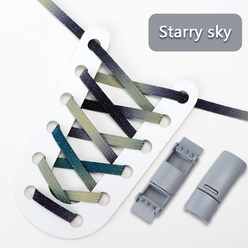 NR.8 1 Par Rainbow Skosnören Magnetisk metalllås Elastiskt skosnöre Inga knytsnören Skosnören Barn Vuxen Snabbspets gummiband Skosnören