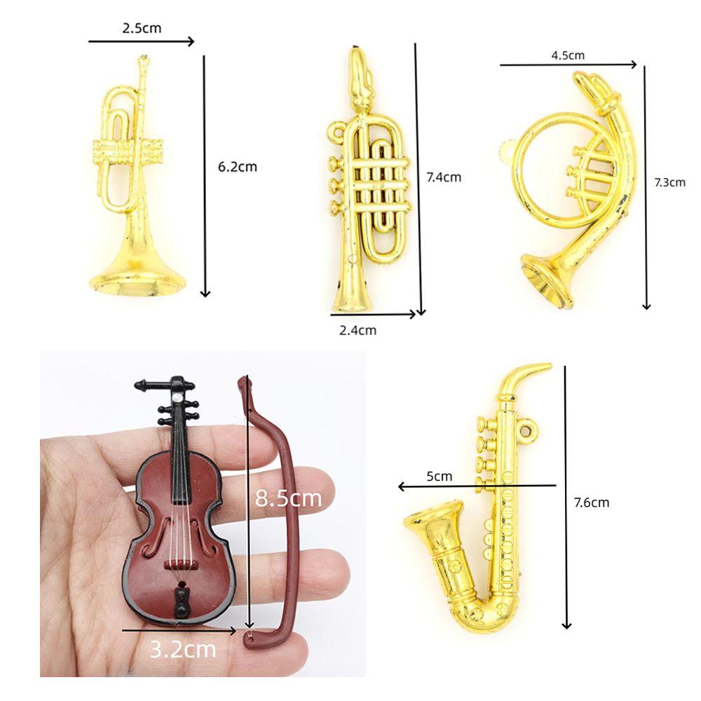 Plastic Plastic Gold Musical Instrument Saxophone Dollhouse Mini Musical  1:12 Dollhouse