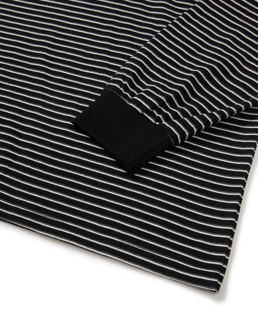 WEST GRAND BOULEVARD Semi-Over Stripe Long Sleeve Black