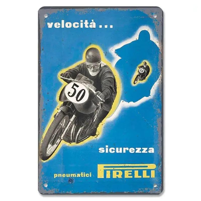 Vintage Metal Sign Motorcycle Poster Decor TT Racing Metal Tin Plate Living Room Wall Garage People's Cave Restaurant Art Decor