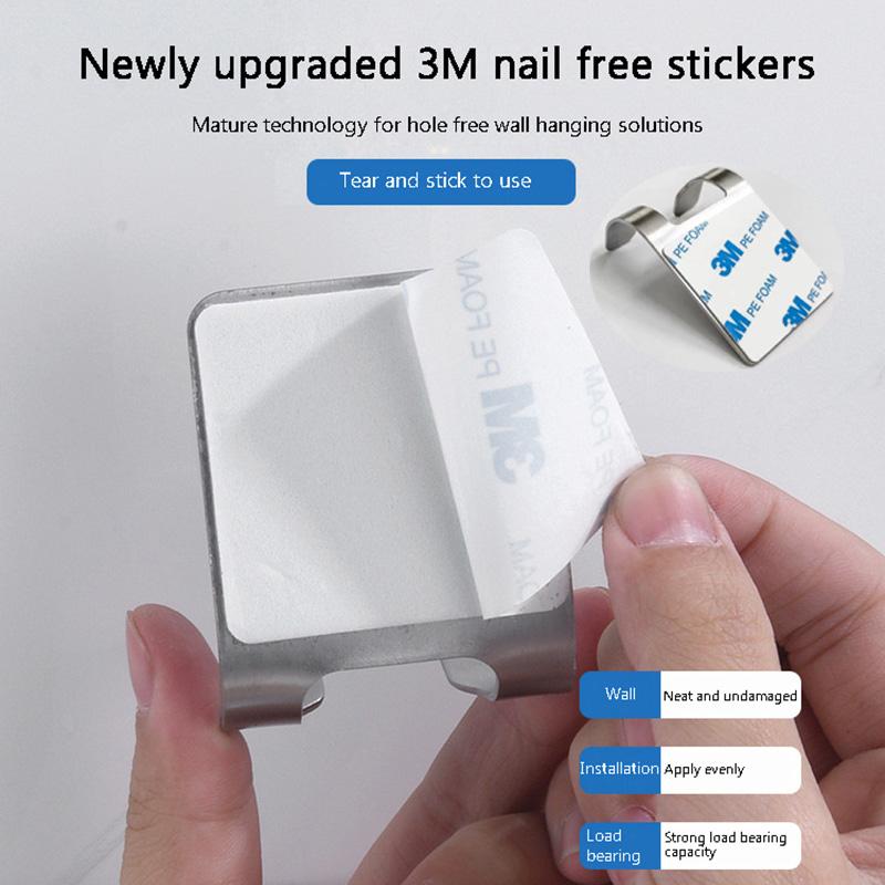 Stainless Steel Razor Holder Storage Hook Multifunction Bathroom Wall Men Shaving Shaver Shelf Punch Free Razor Rack Accessories