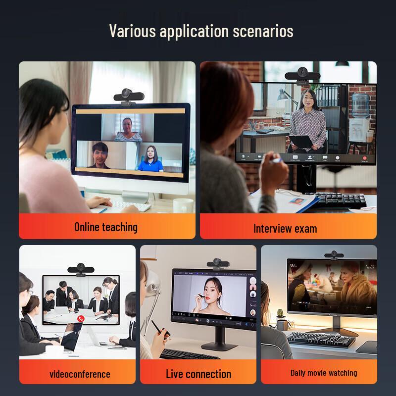 Aoni C1000 2K 5MP USB Webcam with Speaker