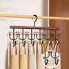 Wall Mounted Wooden Sling Hanger 360 Degrees Rotating Large Capacity Camisole Clothes Hanger with 18 Hooks Space Saving