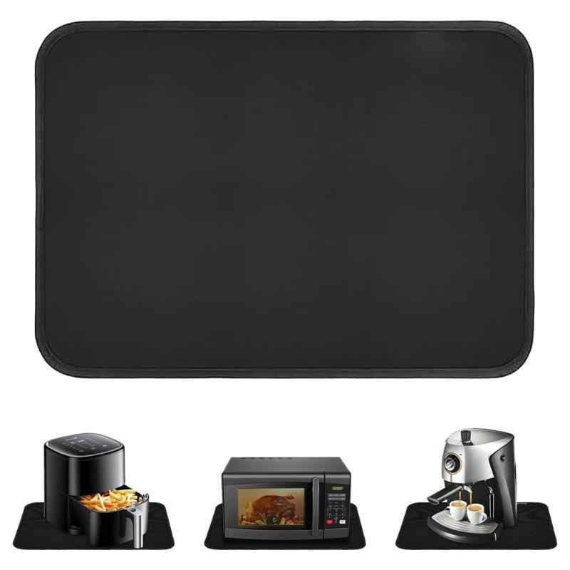 Fire Pit Mat Indoor Thicken Heatproof Mat 60x40CM Oil Proof Waterproof Floor Protector Fiberglass Texture for BBQ Grills