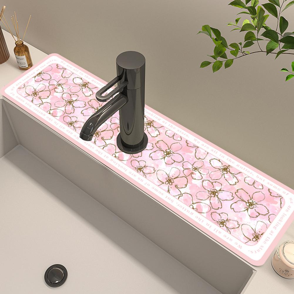 Quick Drying Faucet Absorbent Pad Polyester Rubber Non-slip Anti-mildew Mat Strong Water Absorption Bathroom Kitchen Gadgets