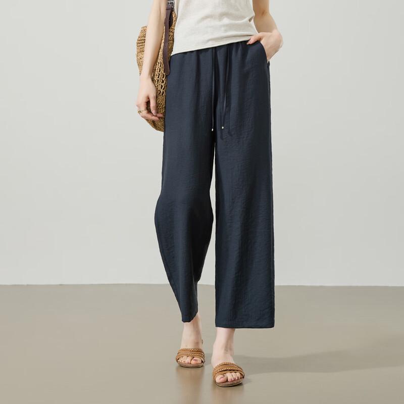 ESE-Y Women s High-Waist Linen Blend Cropped Harem Pants 25