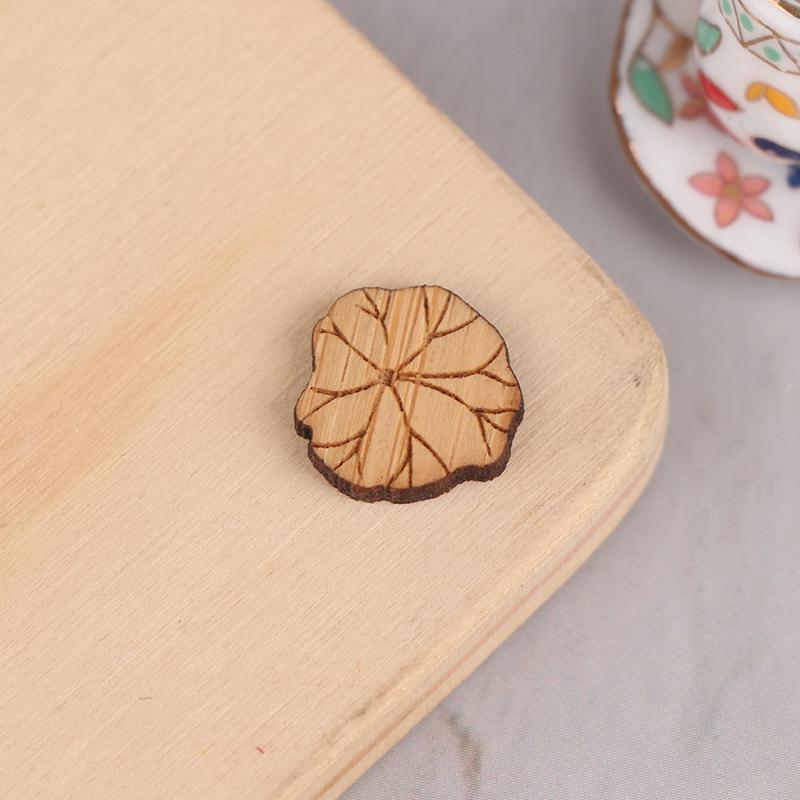 1/12 Dollhouse Retro Mini Tea Coasters, Wooden Cup Mat, Dollhouse Furniture Decoration, Kitchen Ornaments