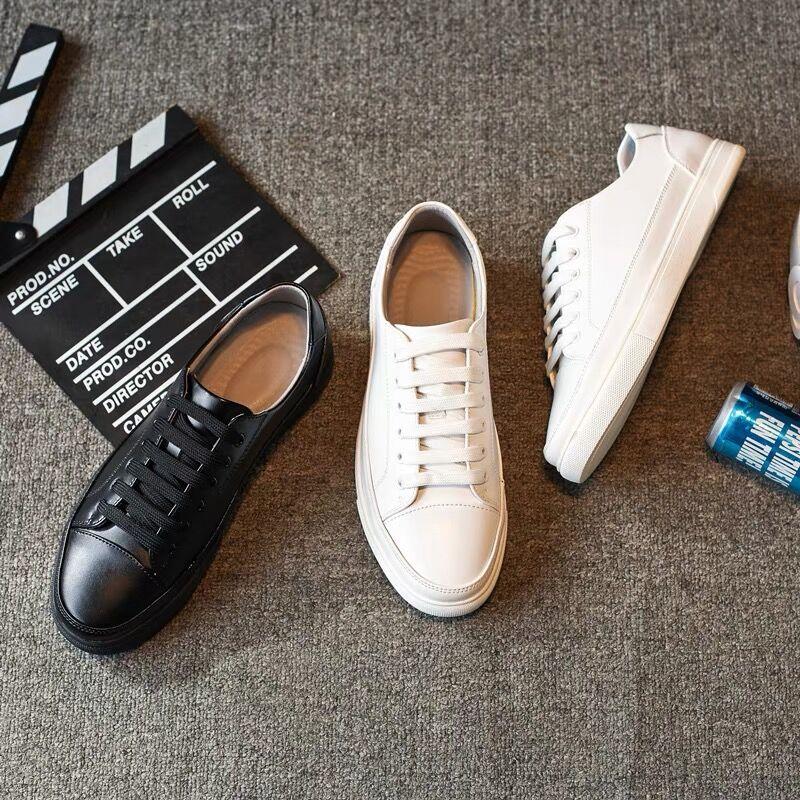 Genuine Leather Women Platform Sneakers Fashion Vulcanized Shoes Ladies Comfortable Little White Shoes Big Yards Leather Shoes