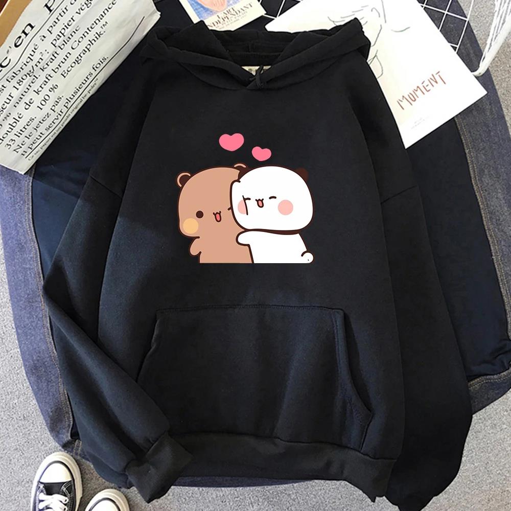 Cartoon Panda Bubu Dudu Women Hoodie Couple Sweatshirt Harajuku Printed Hooded Pullover Long Sleeves Fleece Casual Streetwear