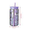 Kawaii Water Bottle Aesthetic Tumbler For Ice Coffee Juice Tea Cute Bowknot Plastic Cups With Straw Lid Portable Drinking Bottle