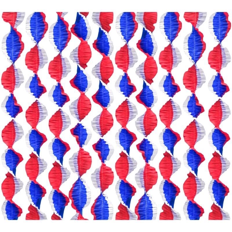 

10Pcs Independence Day Ceiling Decorations Sewn Crepe Paper Hanging Ornament For Fourth Of July Festival Home Decoration 1