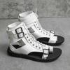 Fashion Summer Men's Leather Roman Style Sandals Quality Handmade Designer Retro Casual Sandals Comfort Outdoor Beach Sandals Mocassins