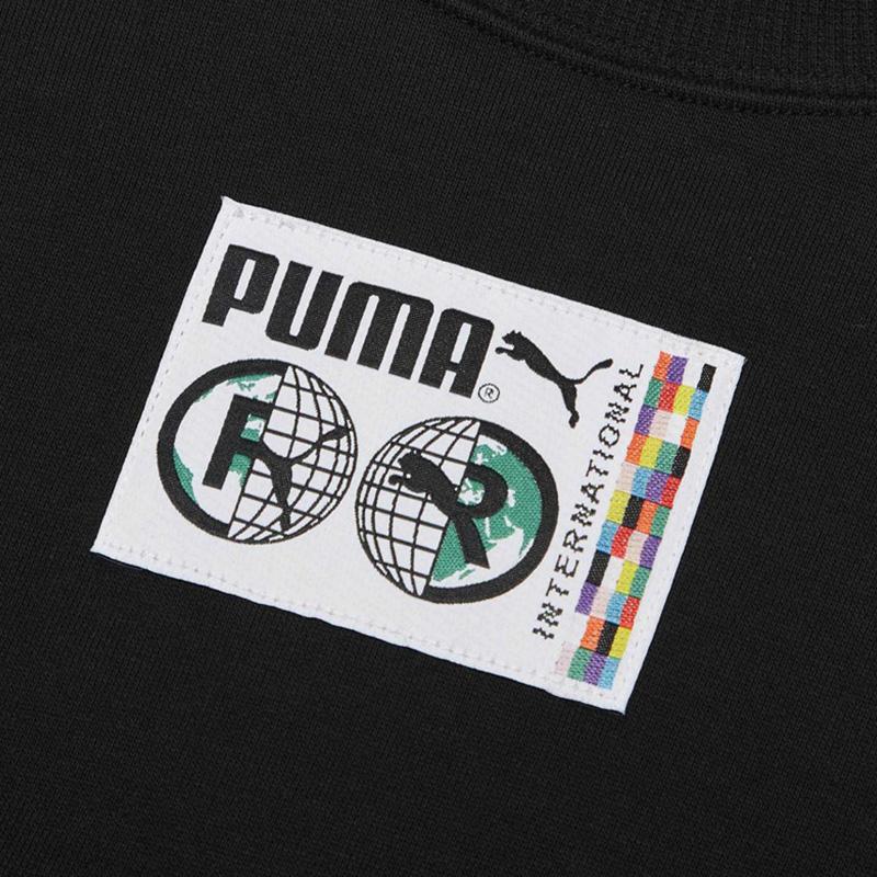 Puma Casual Sport Round Neck Long Sleeve Sweatshirt Women Tops Black 531292-01