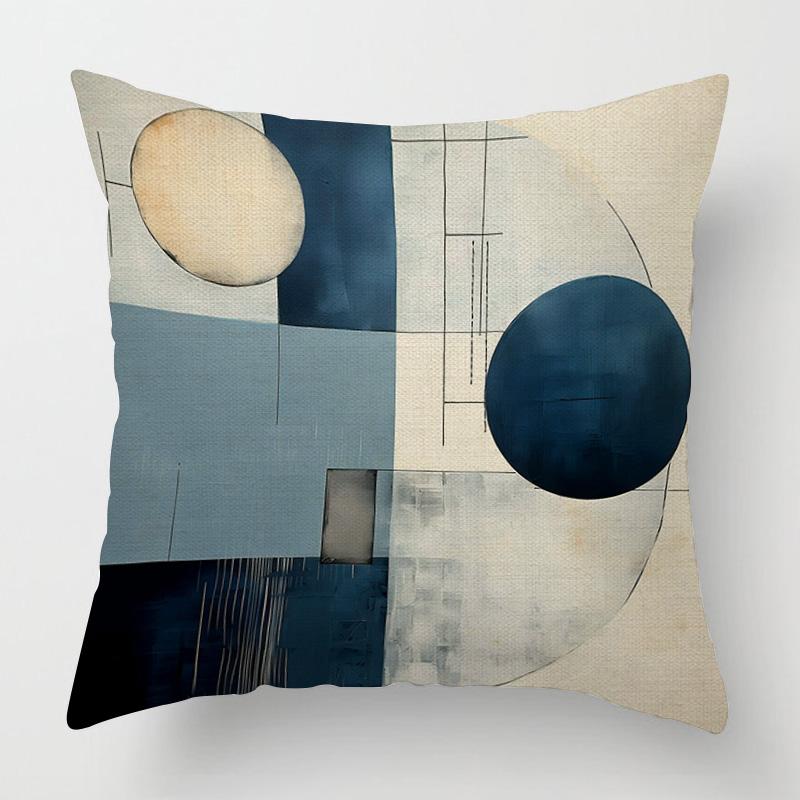 Home Decor Abstract Circles Geometric Pillow Covers Pattern Cushion Cover Suitable For Sofa Bedroom Car Pillow Cover