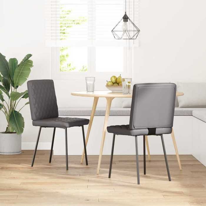 VidaXL Chaises à manger lot de 2 gris similicuir, chaise, chaise de salon, chaise d'appoint, chaise de cuisine, siège à 4101115