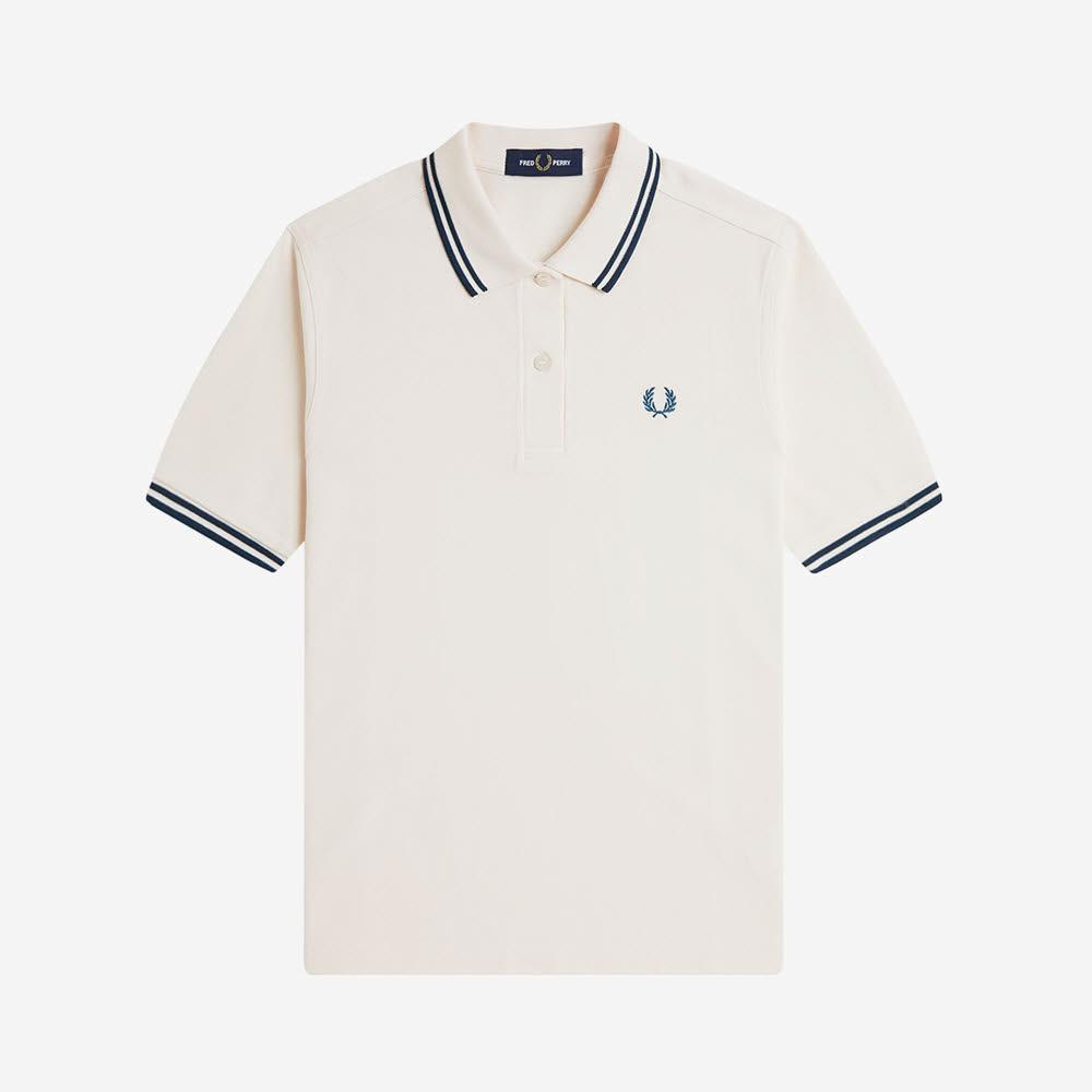 Fred Perry [G3600] Women'S Twin Tip Fred Perry Shirt - Silky Peach/Dark Petrol Afpf2533600-Z74