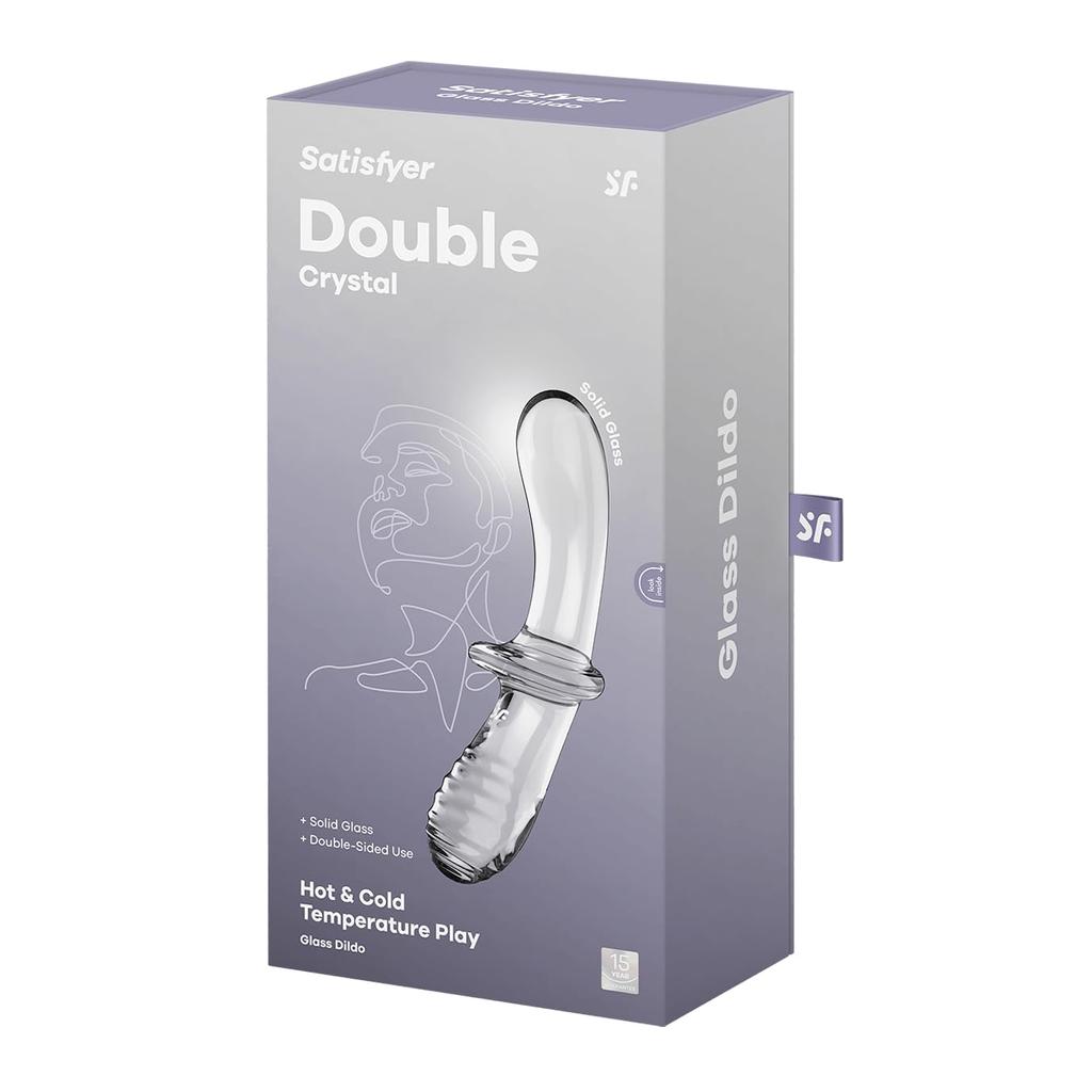 Satisfyer Double Glass Two Types of Hot or Made of Borosilicate Develops Vaginal Transparent Yoni Easy To Adult Love Goods Crystal, Double-headed